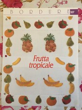 Schema punto croce Ricamo Bordure frutta tropicale ananas banana