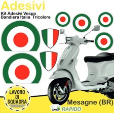KIT 8 Adesivi Stickers VESPA BANDIERA ITALIA PX GTS PRIMAVERA PIAGGIO TRICOLORE