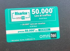 Tessera Scheda Carta GSM di RICARICA di 50000 lire OMNITEL- USATA