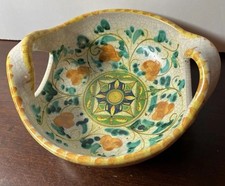 Signed Caltagirone Floral Bowl