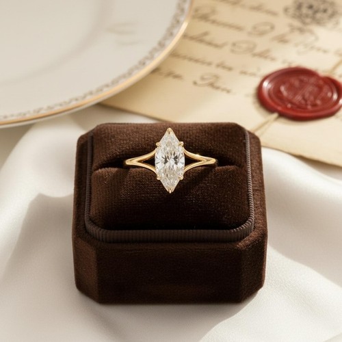 Anello solitario taglio - 5, ct