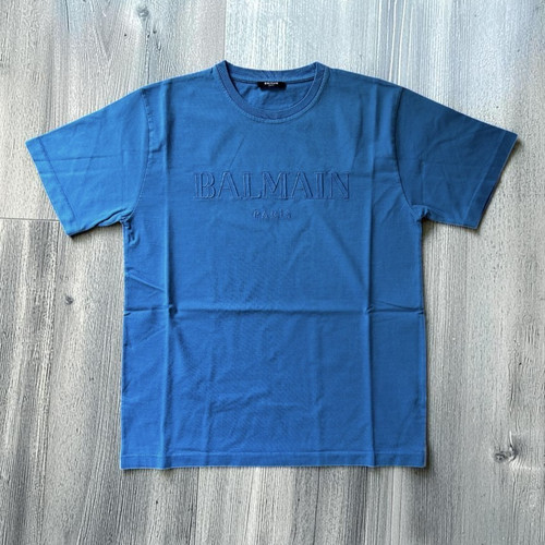 Shirt balmain ricamata blu - t-shirt,