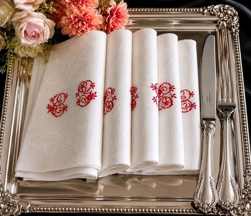 Tovaglioli lino monogramma - lino,
