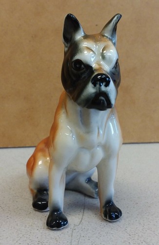 Statua cane boxer porcellana - boxer,