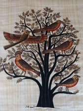 Papiro Egiziano "l'albero della vita"con supporto 50x70 comprato a Il Cairo