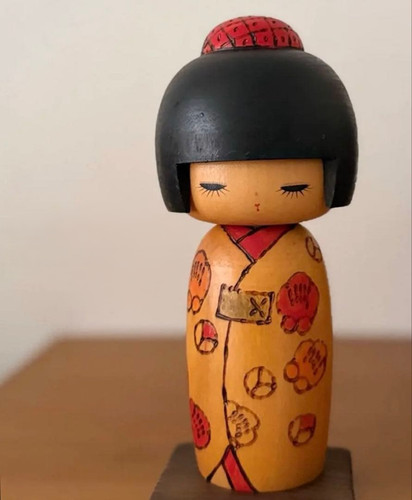 Bambola kokeshi fumio kimono - bambola,
