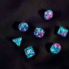 Set 7 Dadi Azzurri Rosa Blue