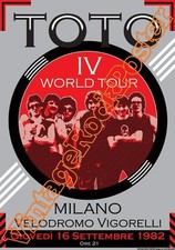 TOTO - Vigorelli, Milano, Italy - 16 settembre 1982   poster concerto -623
