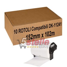10 x ROTOLI ETICHETTE ADESIVE COMPATIBILI BROTHER DK-11241 102x152 mm + SUPPORTO