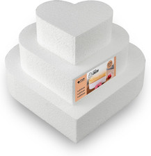 Set Di Torte a Forma Di Cuore in Polistirolo, 3 Piani, Altezza 5 Cm, 10 Cm, 15 C