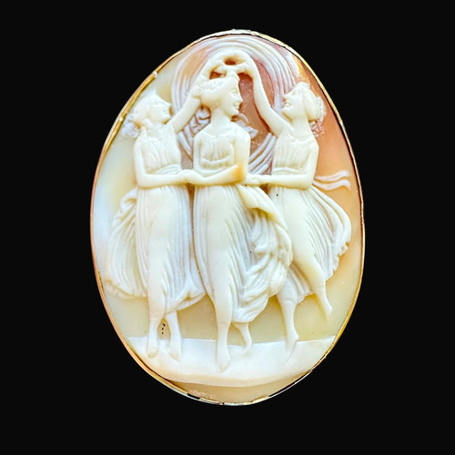 Antica spilla cammeo - antica, tre