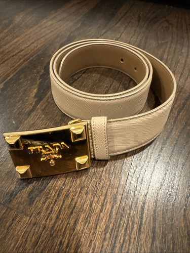 Cintura prada fibbia oro - cintura, beige