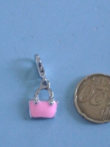 Charms borsetta rosa smaltata