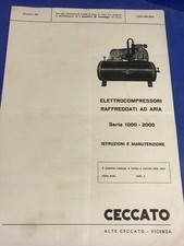 istruzioni COMPRESSORE CECCATO VICENZA anni '60