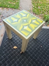 Tavolino quadrato vintage anni 70 mod pop art arcobaleno avocado parsons stile RARO