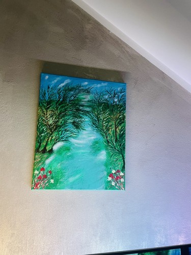 Quadro moderno dipinto mano - a,