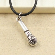 Collana nera microfono con - collana,