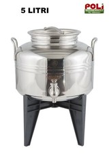 FUSTO CONTENITORE BIDONE OLIO SANSONE GIOIELLO ACCIAIO INOX 5 LT CON RUBINETTO