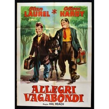 manifesto ALLEGRI VAGABONDI stan laurel oliver hardy stanlio ollio hal roac A228