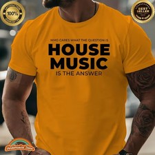 MAGLIETTA HOUSE MUSIC T-Shirt ARANCIONE Taglia L  Stampa Fronte ,  Cult Club DJ