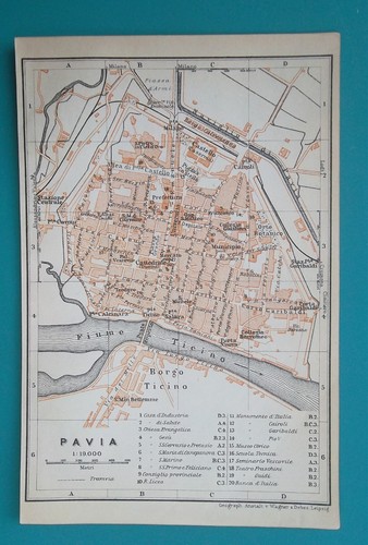 Pavia italia 1903 mappa - pavia,