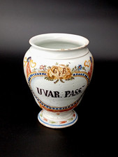 ALBARELLO ANTICO IN CERAMICA DA FARMACIA UVA PASSA FARMACISTA MEDICINA MEDICO
