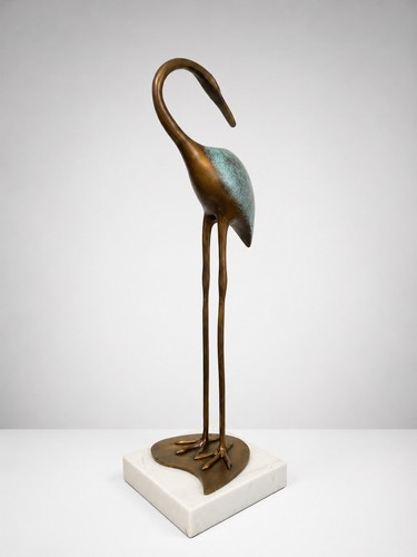 Statua bronzo airone - in,