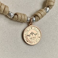 Dodo Pomellato Bracciale Sabbia Ciondolo Moneta Grazie Oro Rosa Unisex Originale