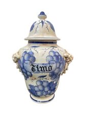 Vaso farmacia farmacista in ceramica porta spezie per Timo dìarredo erborista