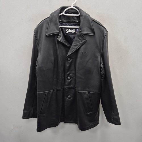 Cappotto pelle schott nero - pelle,