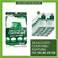 12 SACCHETTI COMPATIBILI PER VORWERK FOLLETTO VK140 150 (NO VK 200 220S 135 131)