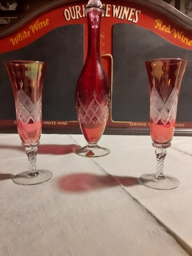 Bottiglia vetro rosso - vetro,