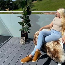 Donna Pantofole IN Pelle Di