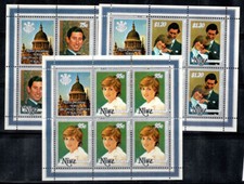 Nioué 1981 Mi. 421-423 Mini Feuille 100% Neuf ** Diana, Prince Charles