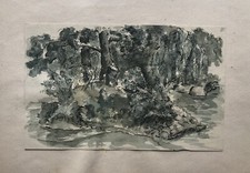 Acquerello Paesaggio Con