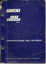 FIAT 124 SPORT 1600 COUPE & SPIDER LIBRETTO DATI TECNICI ORIGINALE 1970 FACTORY UK