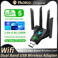 Adattatore USB 3.0 Wireless WIFI 1300Mbps Dongle Lungo Raggio Dual Band 5Ghz Rete