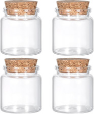 4 Bottiglie Di Vetro Con Tappo