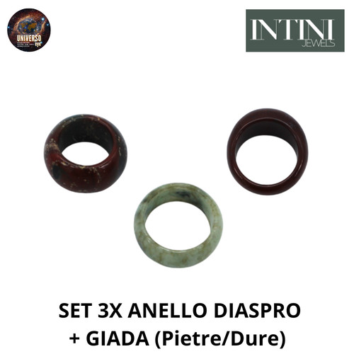 Set anello diaspro giada - 3x,