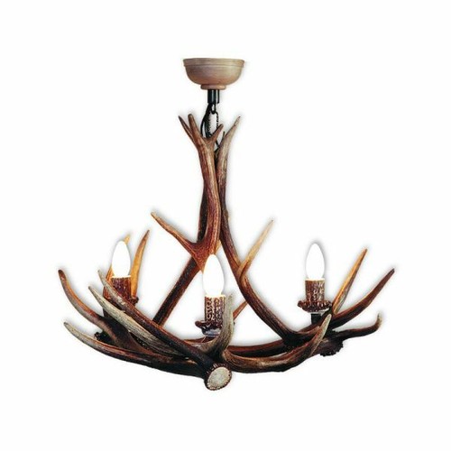 Lampadario con vere corna - , di