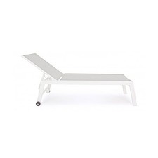 Lettino Prendisole Alto Bizzotto Hilde in Alluminio Seduta Imbottita e Ruote Col