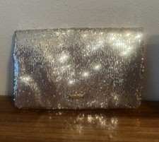 BCBGMAXAZRIA Borsa da sera pieghevole con paillettes metalliche borsetta pochette
