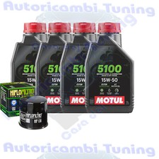 Kit Tagliando Olio Motul 5100 15W50 Filtro Per Suzuki GW250 Inazuma FZ 2012>2018