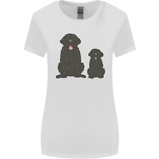 T-shirt donna Newfoundland cane con cucciolo taglio più largo