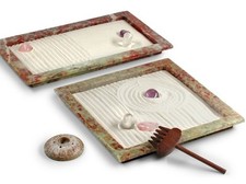 GIARDINO ZEN RETTANGOLARE PIETRA CRISTALLI+SABBIA+PORTAINCENSO+RASTRELLO 27X16cm