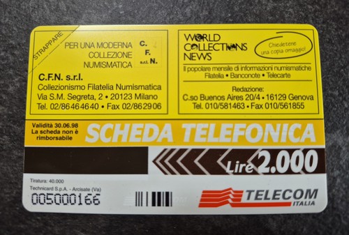Scheda telefonica rara prova - telefonica,