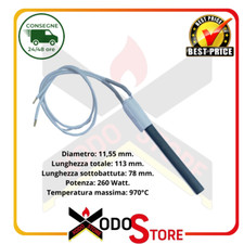 Candeletta Resistenza in ceramica per stufa a pellet Ø 11,55 mm, 113 mm, 1052