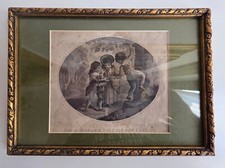 Antica originale stampa francese “Nido di uccelli rubato da bambini” di metà 800