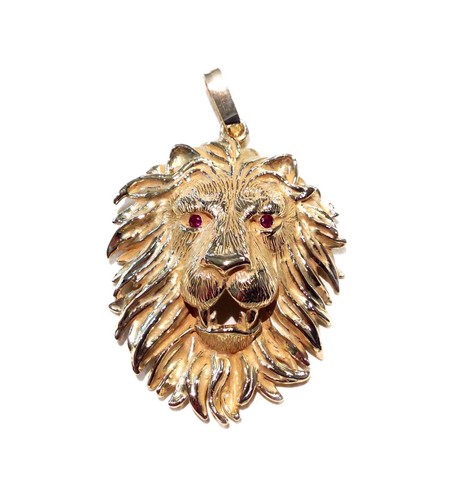 Pendente testa leone oro - leone,