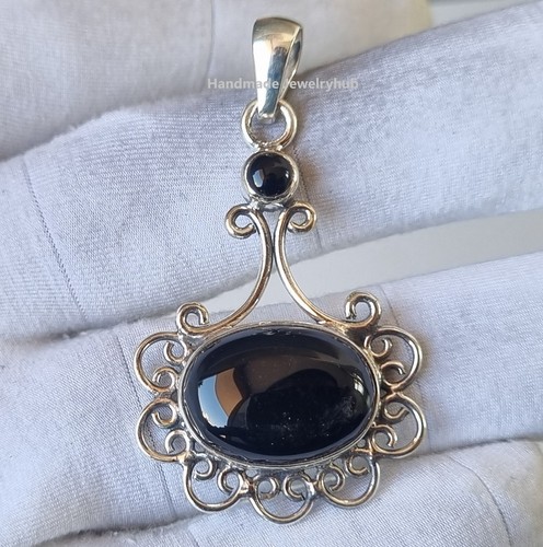 Ciondolo onice nera - , argento